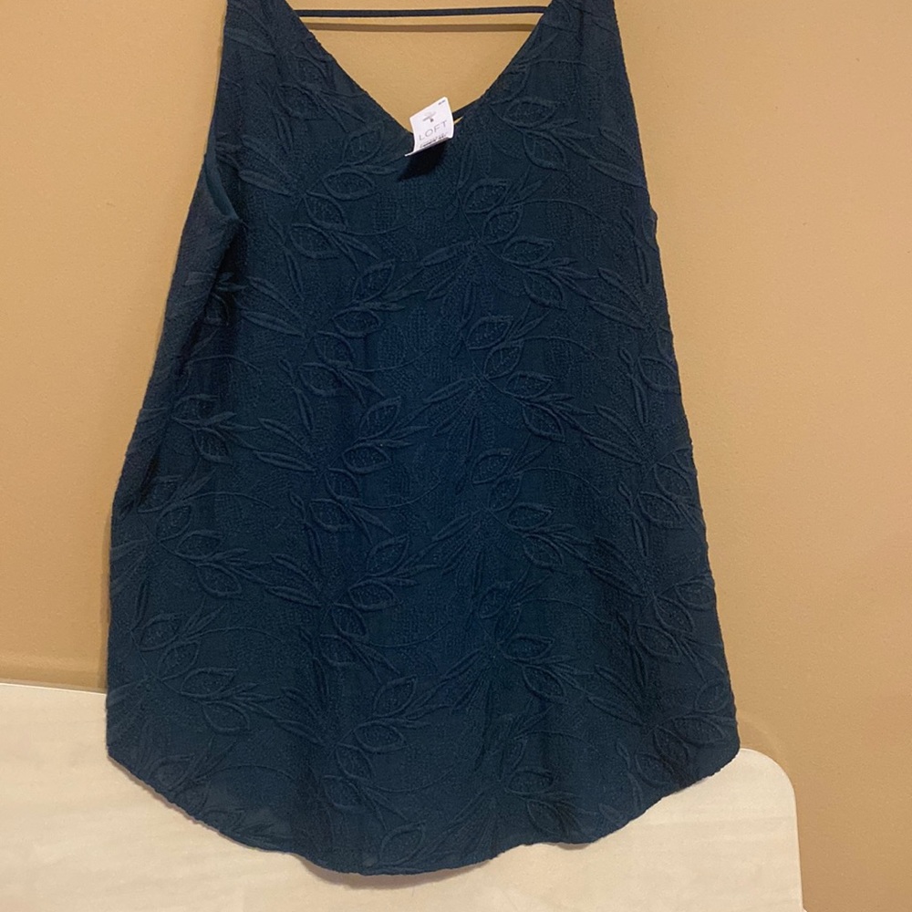 NEW Loft Emerald Green Floral Embroidered Cami Top XS NWT